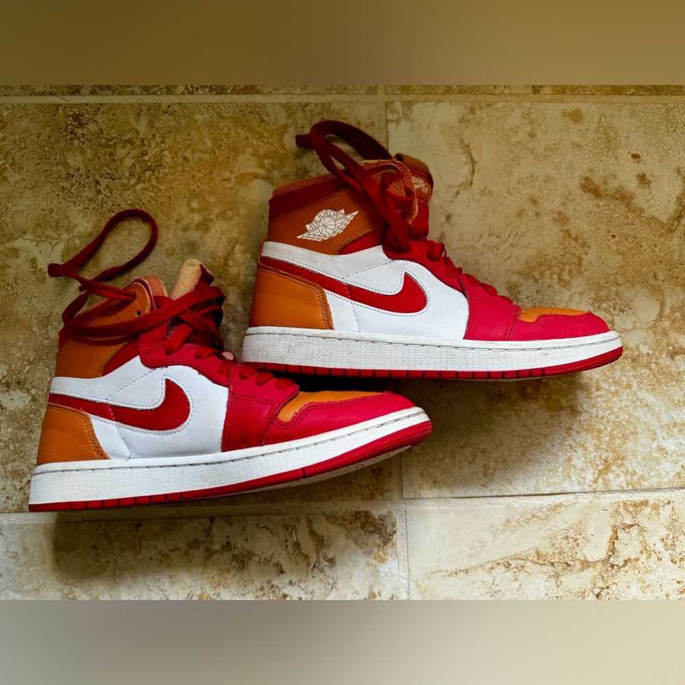 Wmns Air Jordan 1 Zoom Air Comfort 'Fire Red Hot Curry‘Women’s Size 7.5